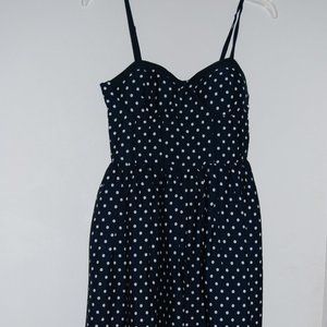 BOG COLLECTION NAVY AND WHITE POLKADOT DRESS